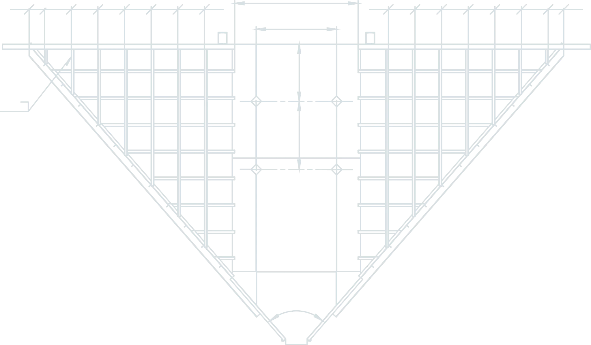 Schematic design of a welded receiving pit